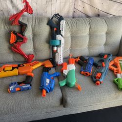 Lot Of 9 Nerf And Toy Blasters All Work Great!