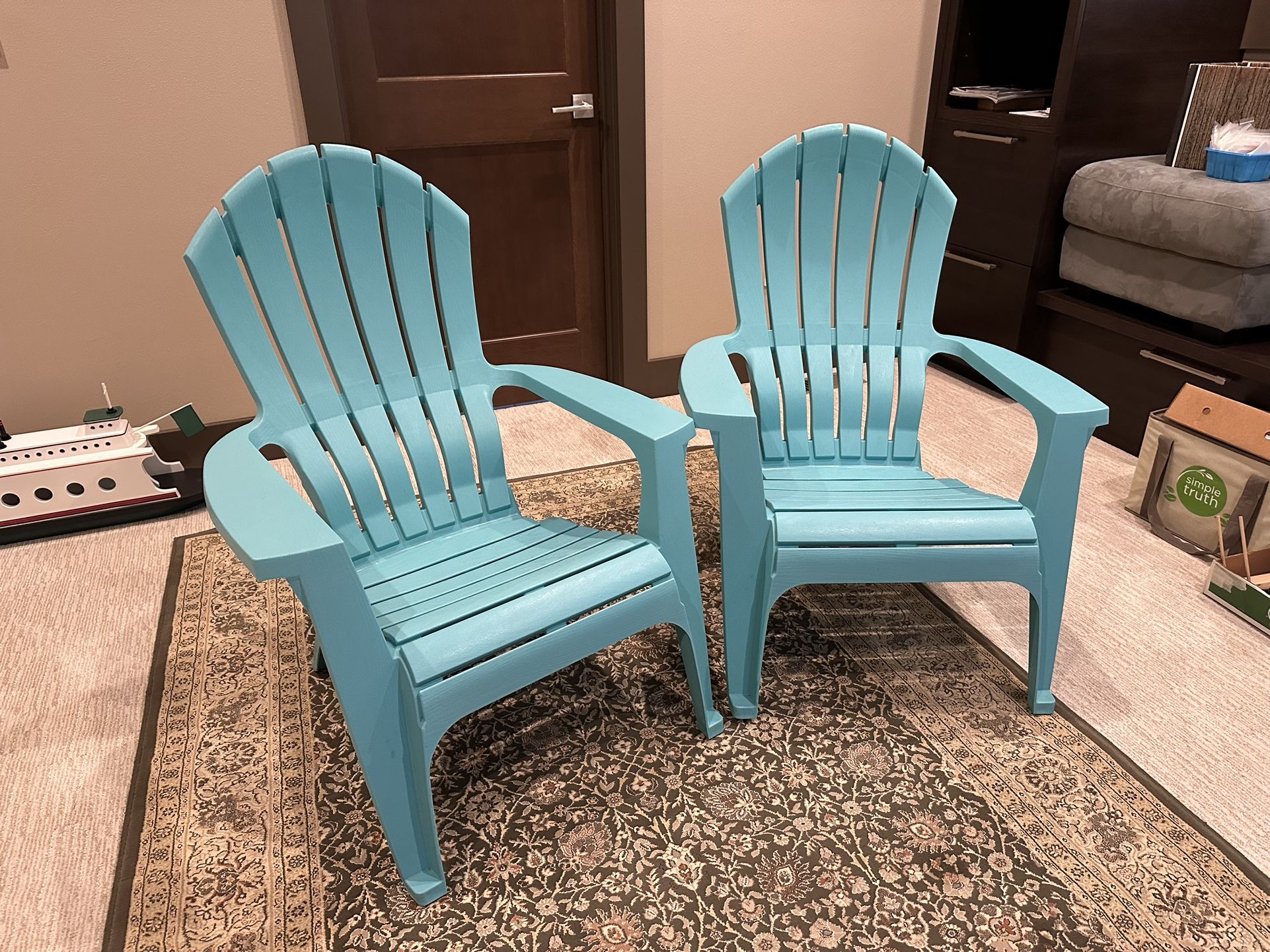 2 Plastic Adirondack Chairs