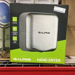 Alpine Industries 400-10-SSB Alpine Hemlock Automatic Hand Dryer - Heavy Duty Stainless Steel - Commercial High Speed Hot Air Hand Blower | 1800Watts