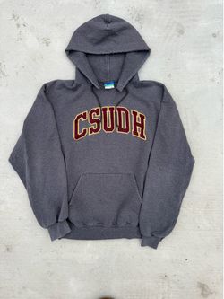 Champion grey hoodie with embroidered CSUDH logo size Large