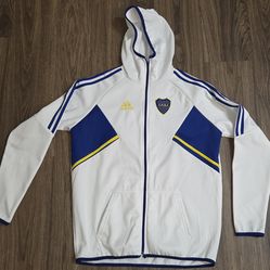 BOCA JUNIORS HOODIE  - ADIDAS XL FULL ZIPPER