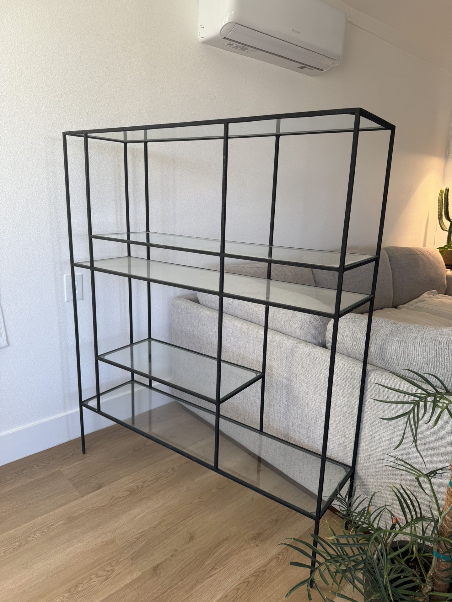 CB2 Metal and Glass Bookcase
