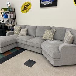 New Grey Sectional With Cuddle End