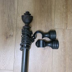 Curtain Rod Black Wood