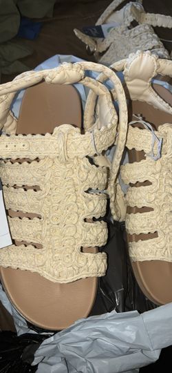 Woven Raffia Gladiator Sandals