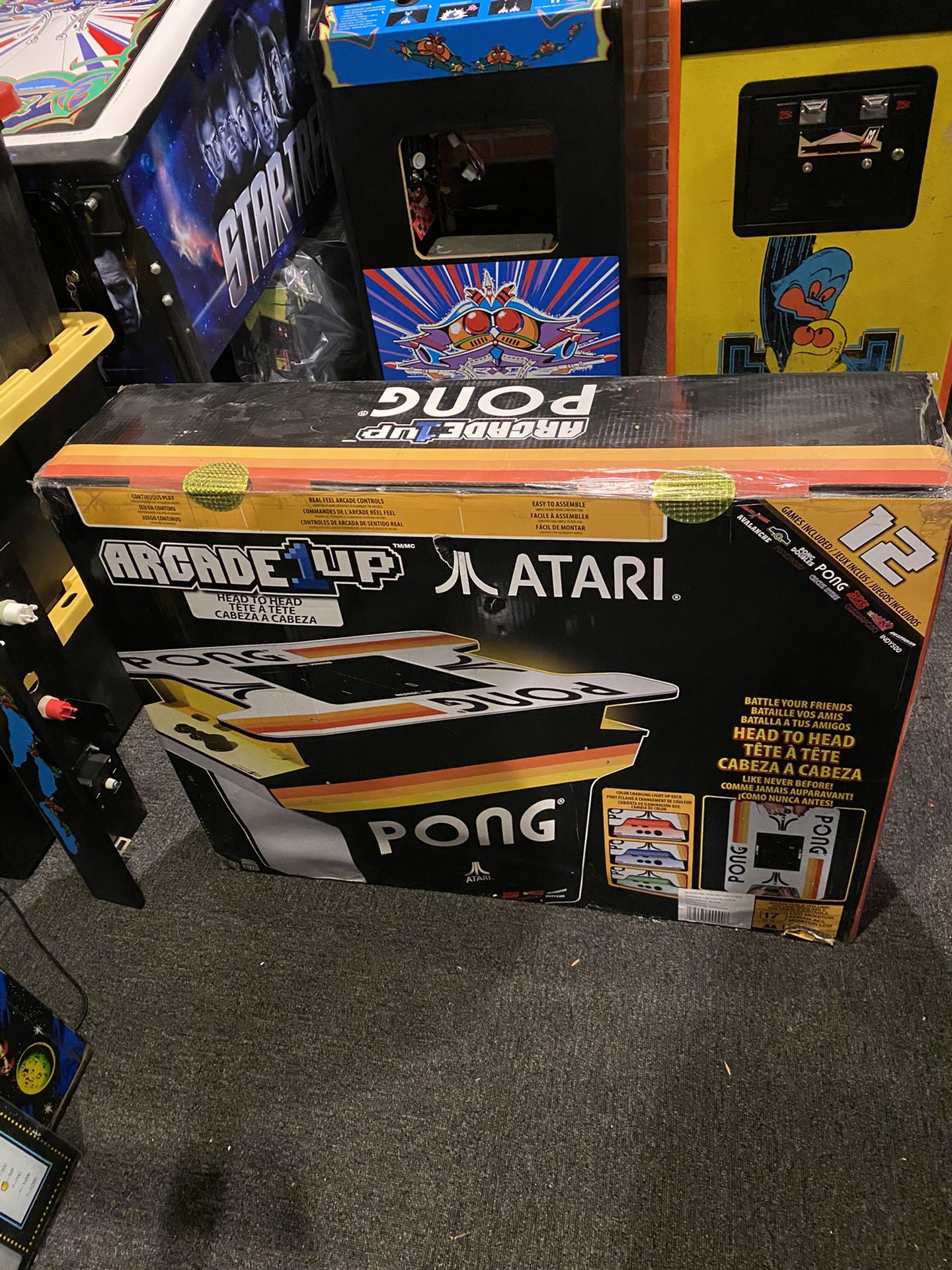 1up Atari Pong. Cocktail Cabinet 