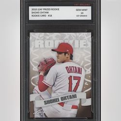 ✨ 2018/18 Shohei Ohtani Leaf Prized Rookie 1st Graded 10 Los Angeles Angels Card