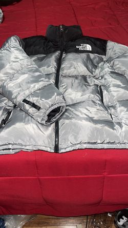 The North Face Puffer Jacket Silver Black