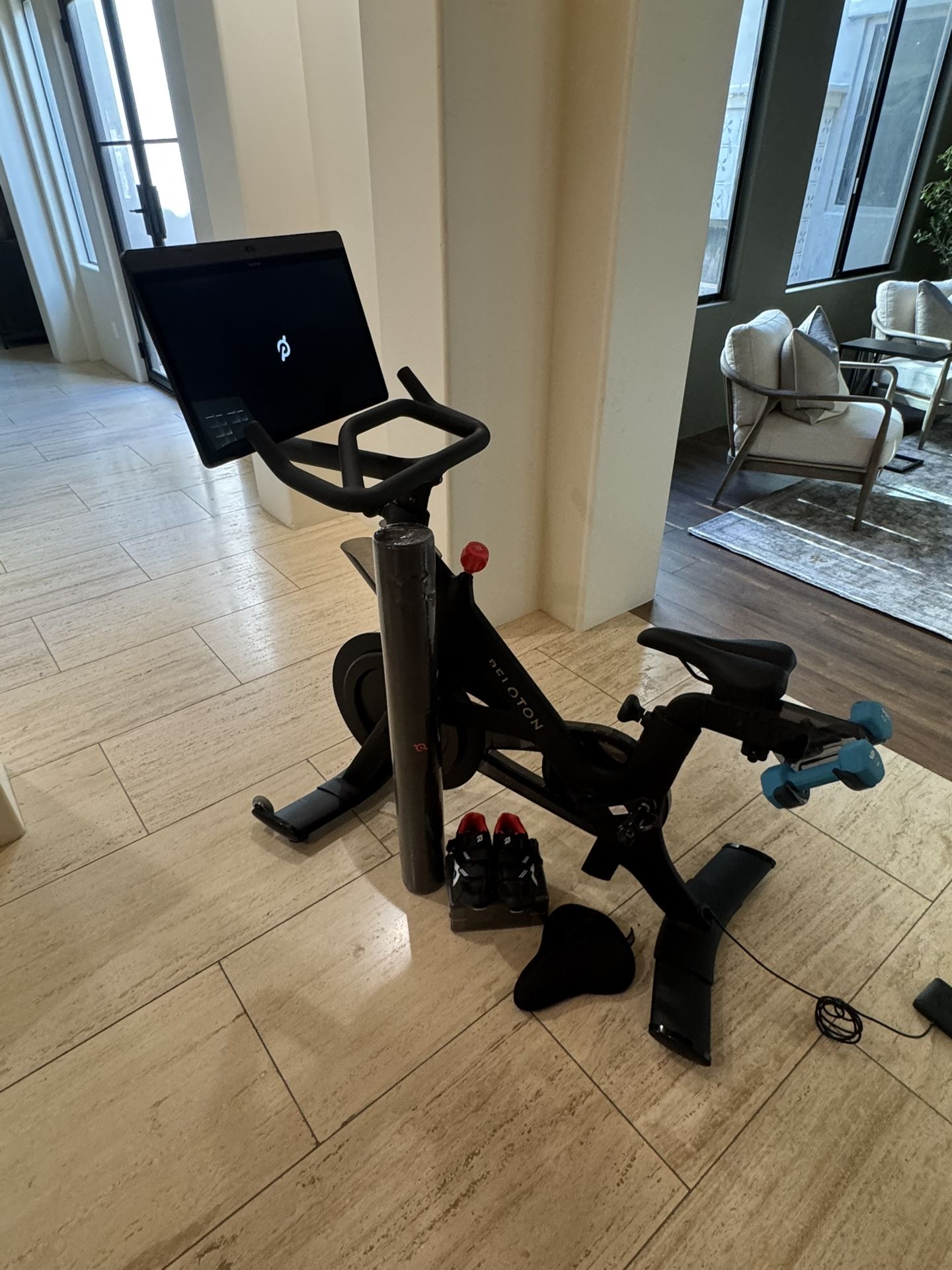 Peloton Bike+ Plus With Shoes , 3lb Dumbbells & Mat