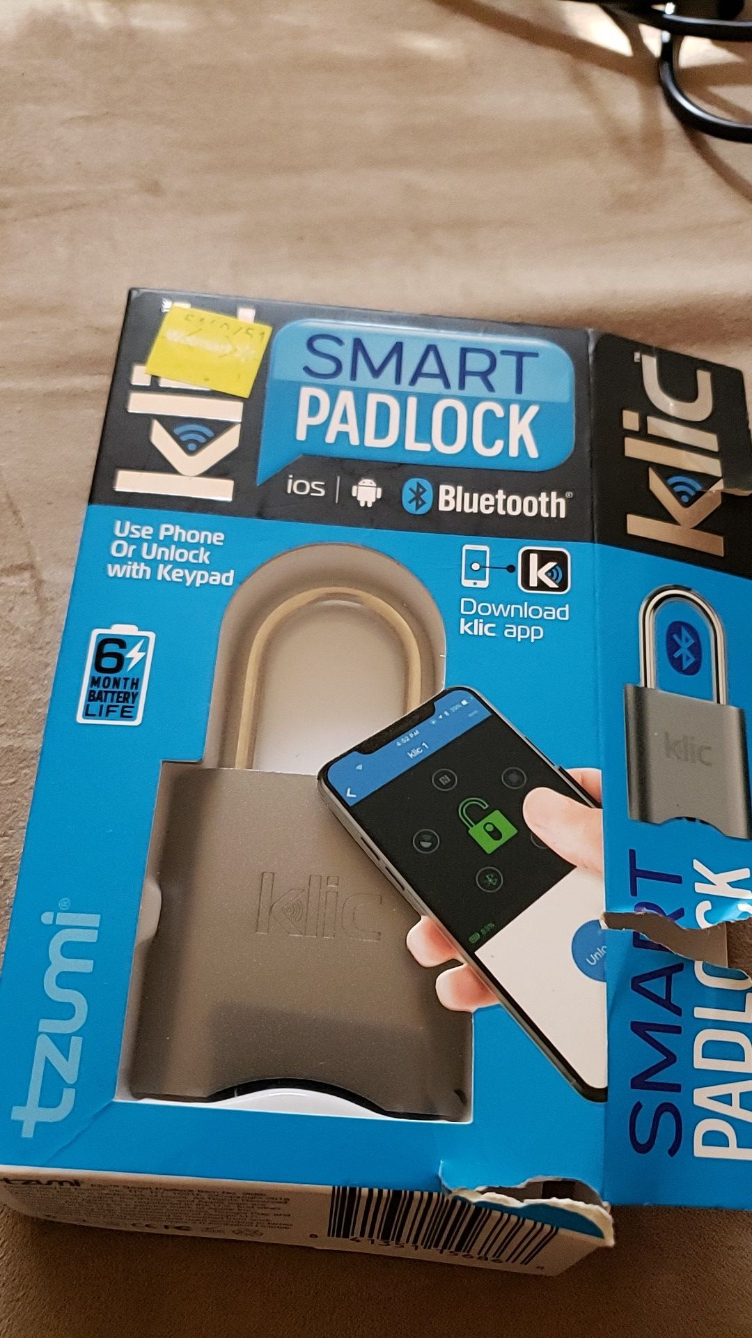 Klick Smart PadLock. Bluetooth plus keypad