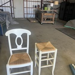 White Chairs And Stools