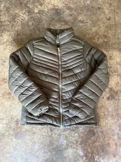 Olive Green Quilted Puffer Jacket