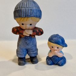 Lot Of 2 Country Cousins Figurines by Enesco 1981 Scooter in Adorable Pose