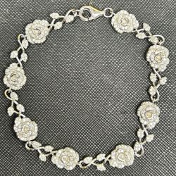 Moissanite Rose Bracelet 