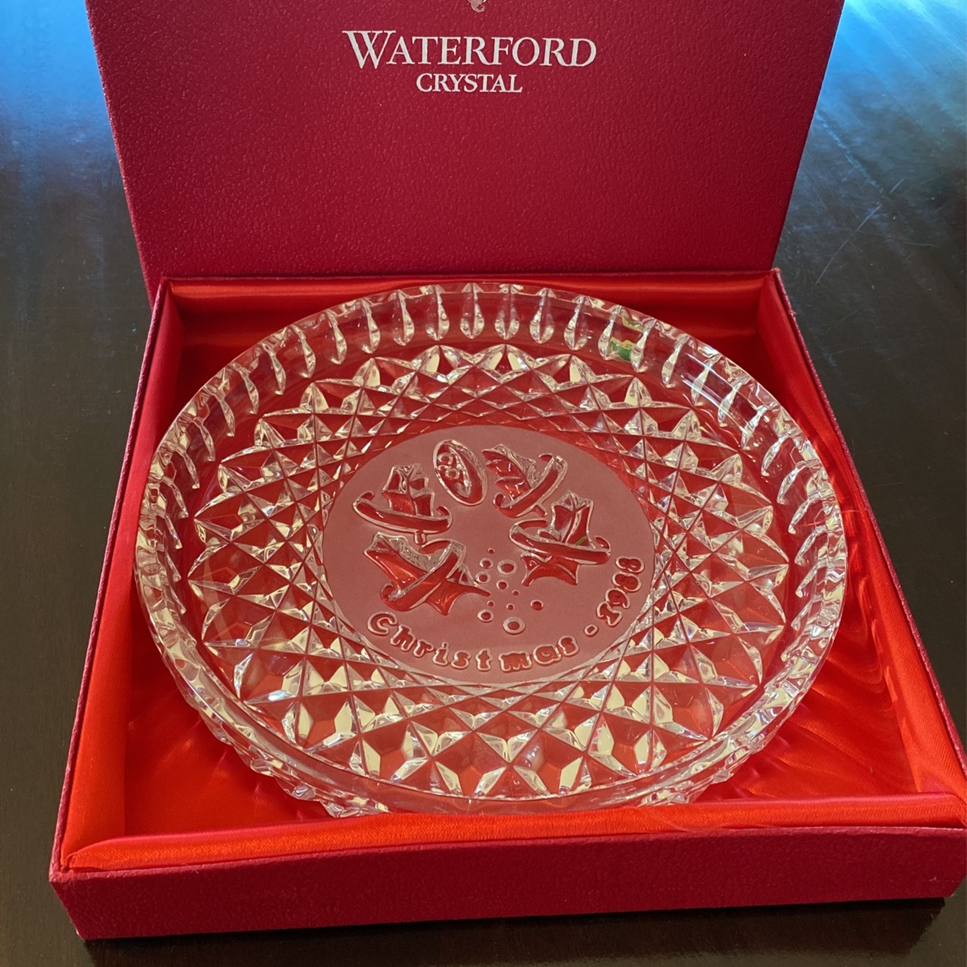 WATERFORD CRYSTAL CHRISTMAS 1988 DISH PLATE 5 Golden Rings, 12 Days of Christmas
