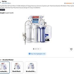 Water Filtration System,  Alkaline 6-Stage Reverse Osmosis