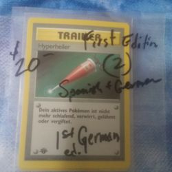 Two Foreign 1st Edition Pokemon Cards