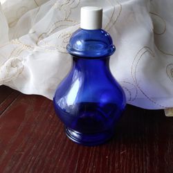 Vintage Cobalt Blue Avon Perfume Bottle