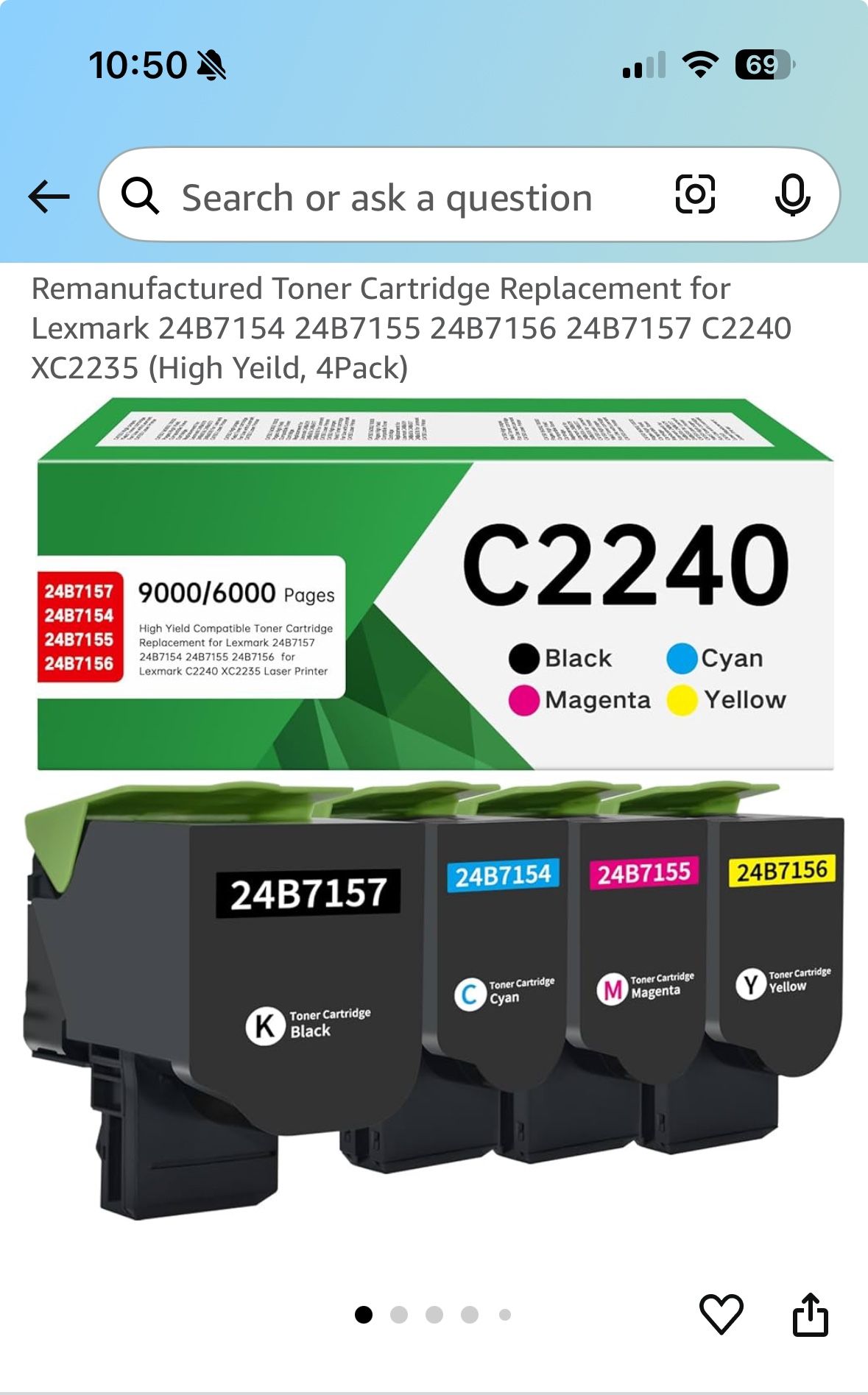 Lexmark C2240 XC2235 Toner Replacement Cartridges
