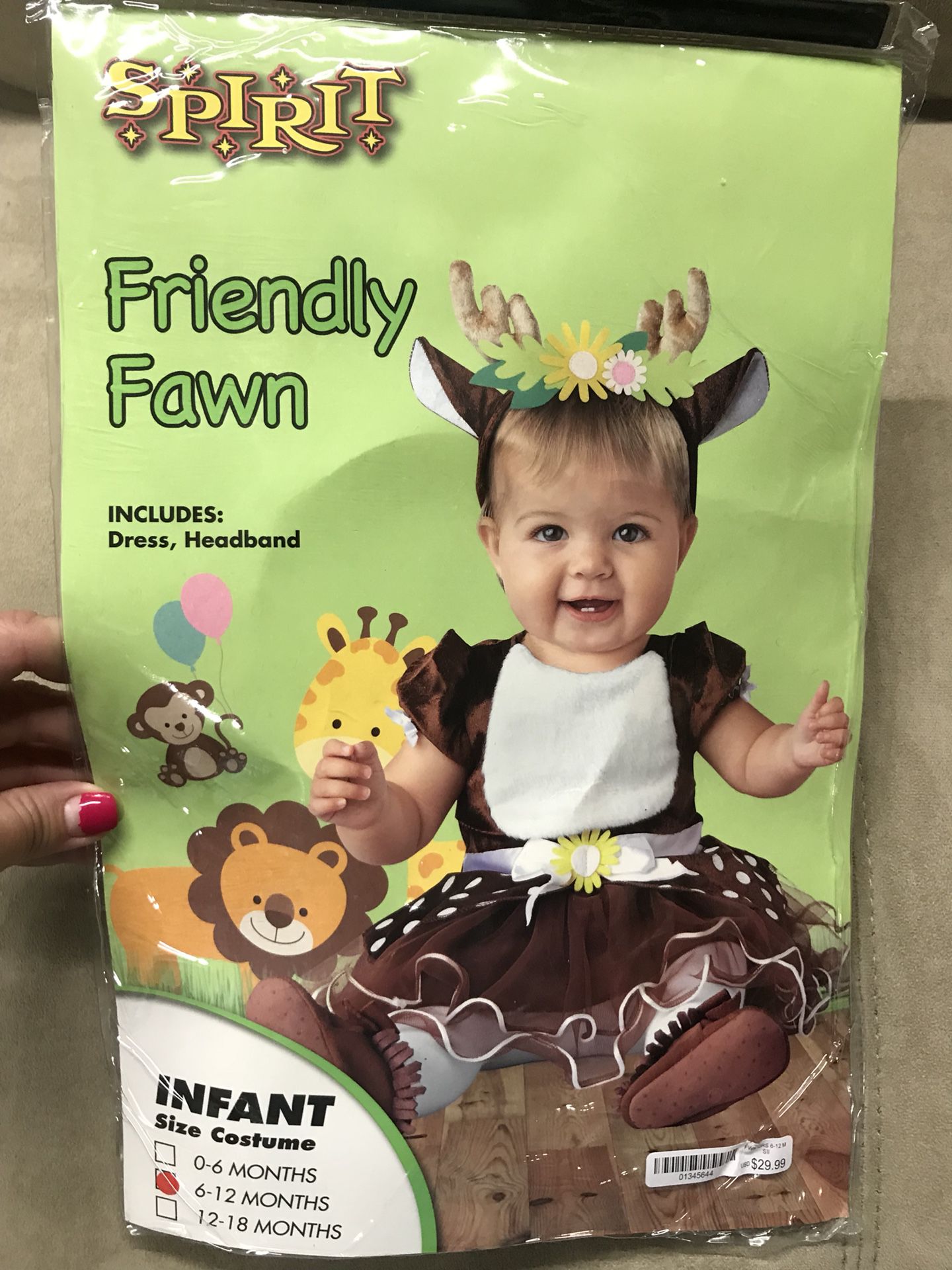 Baby Girl Fawn Costume 6-12 Months