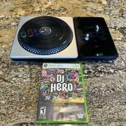 Xbox 360 DJ Hero Turntable Wireless Turntable Controller And Game Included