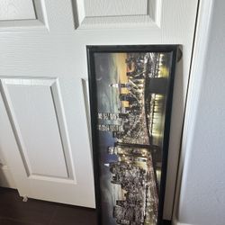 Framed Skyline Picture  37 X 13