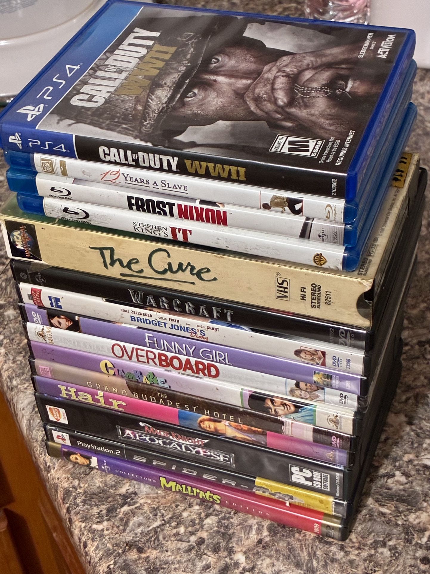 Bundle of Movies & Games – PS4, PS2, Blu-rays, DVDs