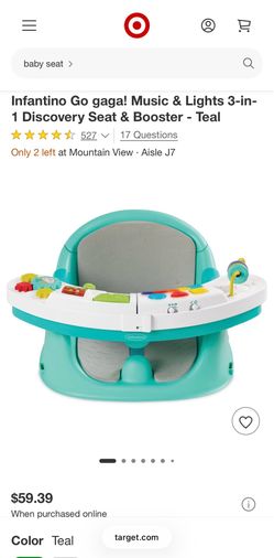 Infantino Go gaga! Music & Lights 3-in-1 Discovery Seat & Booster - Teal