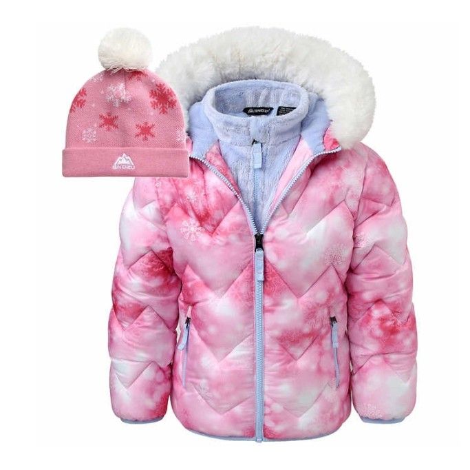 Snozu Kids Jacket With Hat Pink   Size 4t 
