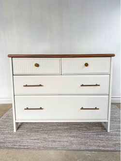 Newly Refinished 4 Drawer Dresser with Wood Top