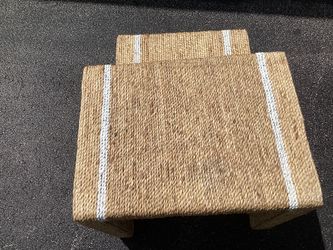 Handwoven Natural Fiber Nesting Stools / End Tables.”