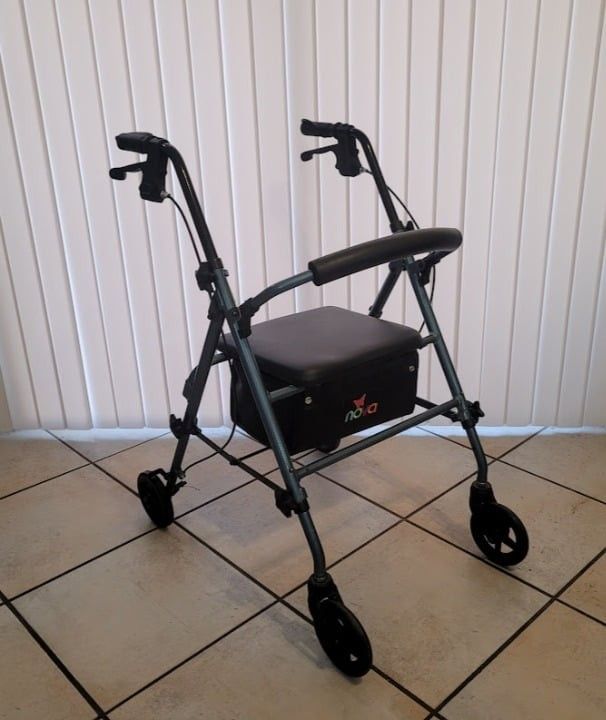 Nova Blue Aluminum Rollator with 6-inch Wheels