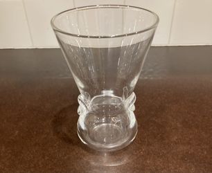 Vintage Steuben “Signet” Crystal Clear Art Glass Thumbprint Vase 6” MCM