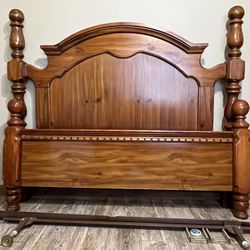 Full Bed Frame  Wood With Metal Frame