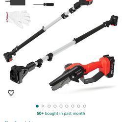 2-in-1 Cordless Pole Saw, Mini Chainsaw with Pole, 20V 2.0Ah Battery Powered Pole Saws for Tree Trimming, 4" Cutting Cordless Power Small Pole Saw, 18