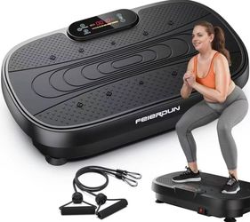 FEIERDUN Vibration Plate Exercise Machine for Whole Body, Lymphatic Drainage, Muscle Toning - Power Plate With Resistance Bands for Wellness and Fitne