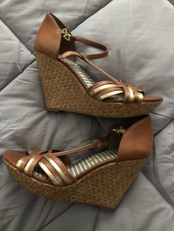 Tan wedges size 8