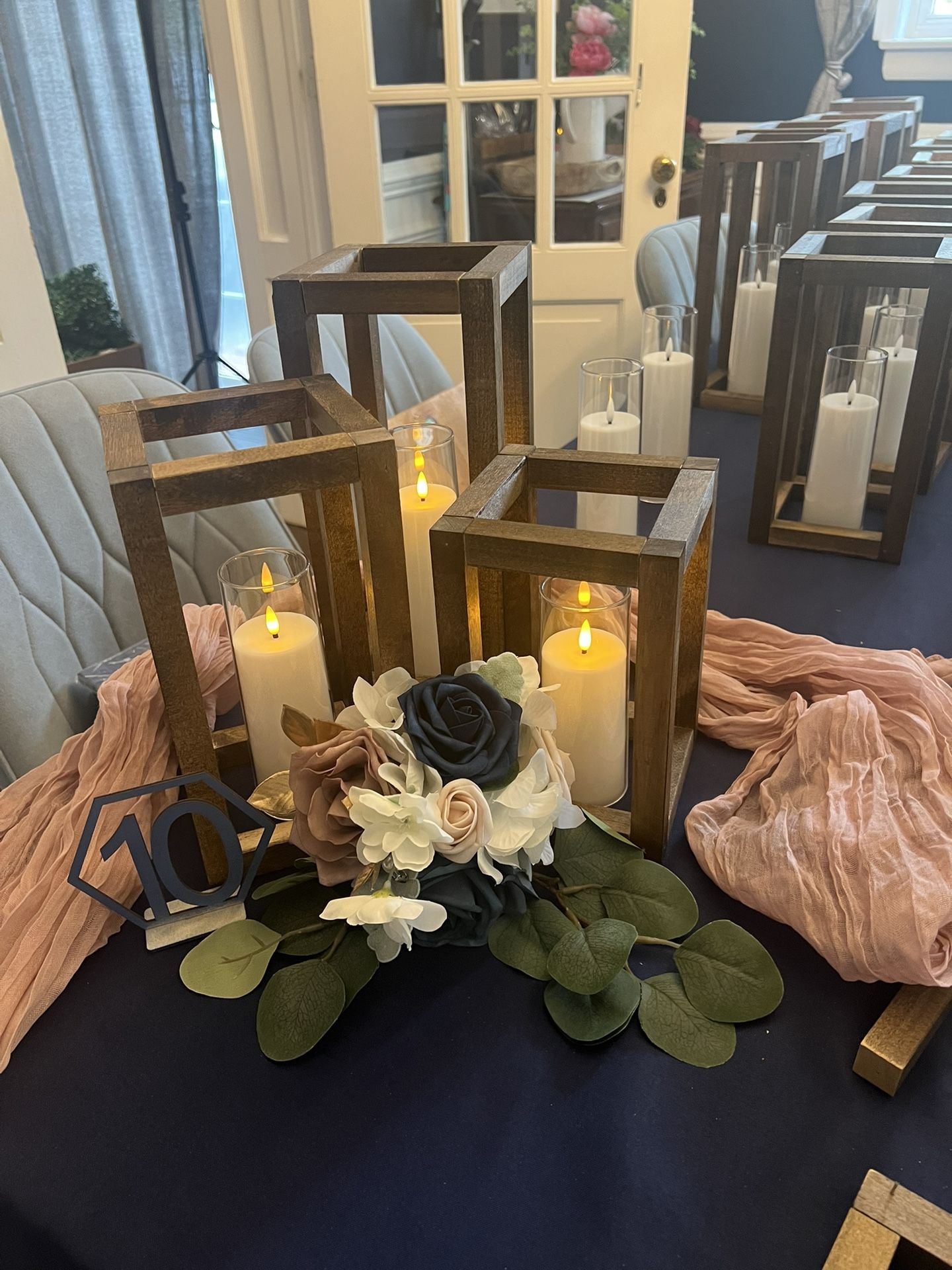 Navy And Dusty Rose Wedding Complete Wedding Centerpiece Set