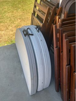 Total of 3 -45 inch folding plastic tables