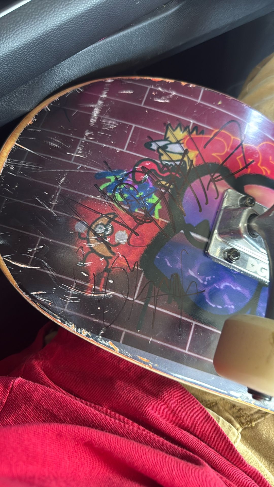 branded signed skateboard