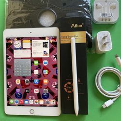 Apple iPad mini 5 (5th Generation/7.9” retina/ latest IOS 18/ 2019 Model ) 64GB with stylus pen, case  & Accessories 