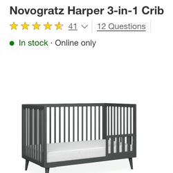 Novogratz Cribs 3-in 1 Crib