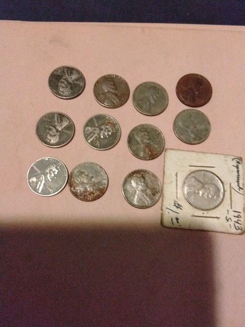 1943 Steel  Wheat Pennies  
