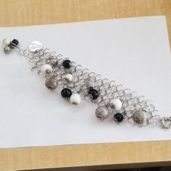 Sterling Silver and Bead Bracelet 