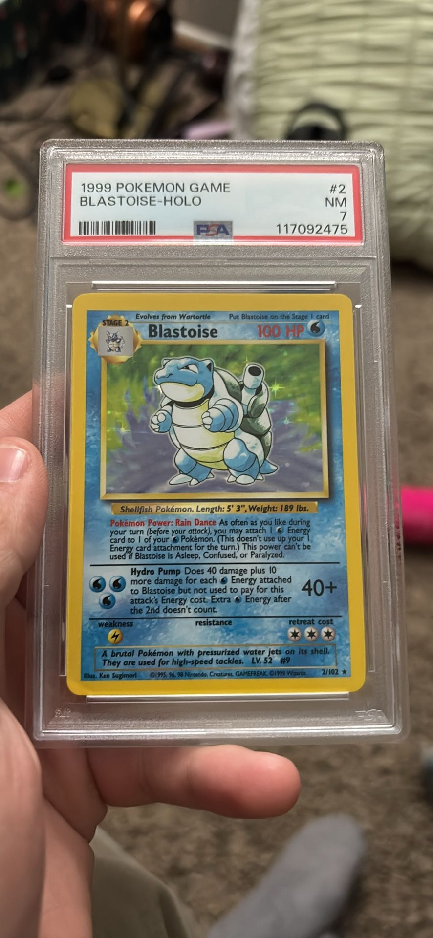 1999 Blastoise Holo Pokemon Card