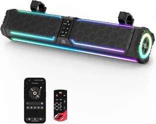 KEMIMOTO Midnight 70 Gen2 UTV Soundbar 28-inch 8 Speaker Sound Bar Aluminum
IP66 Water Resistant Compatible with Polaris RZR Can-Am Golf Cart Sound Ba