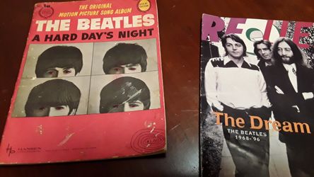 Very old Beatles songbook and one magazine The Dream 1968-1996