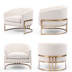 EXCEPTIONAL PAIR OF COASTAL BARREL CHAIRS WITH KNOLL NATURAL FABRIC