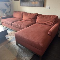 Besom 112” Sectional w/ Right Arm Facing Chaise; Color: Jona-Zander Red