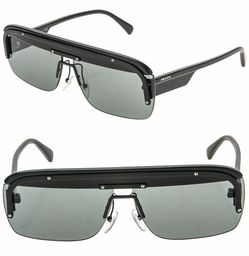 Prada Shield Wrap Sunglasses Black Futuristic Y2K Visor Cyber Archive
